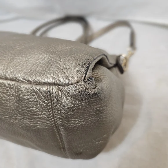 Authentic Coach Morgan Satchel | Style F35185 | Metallic Gold Pebbled Leather - Picture 6 of 16